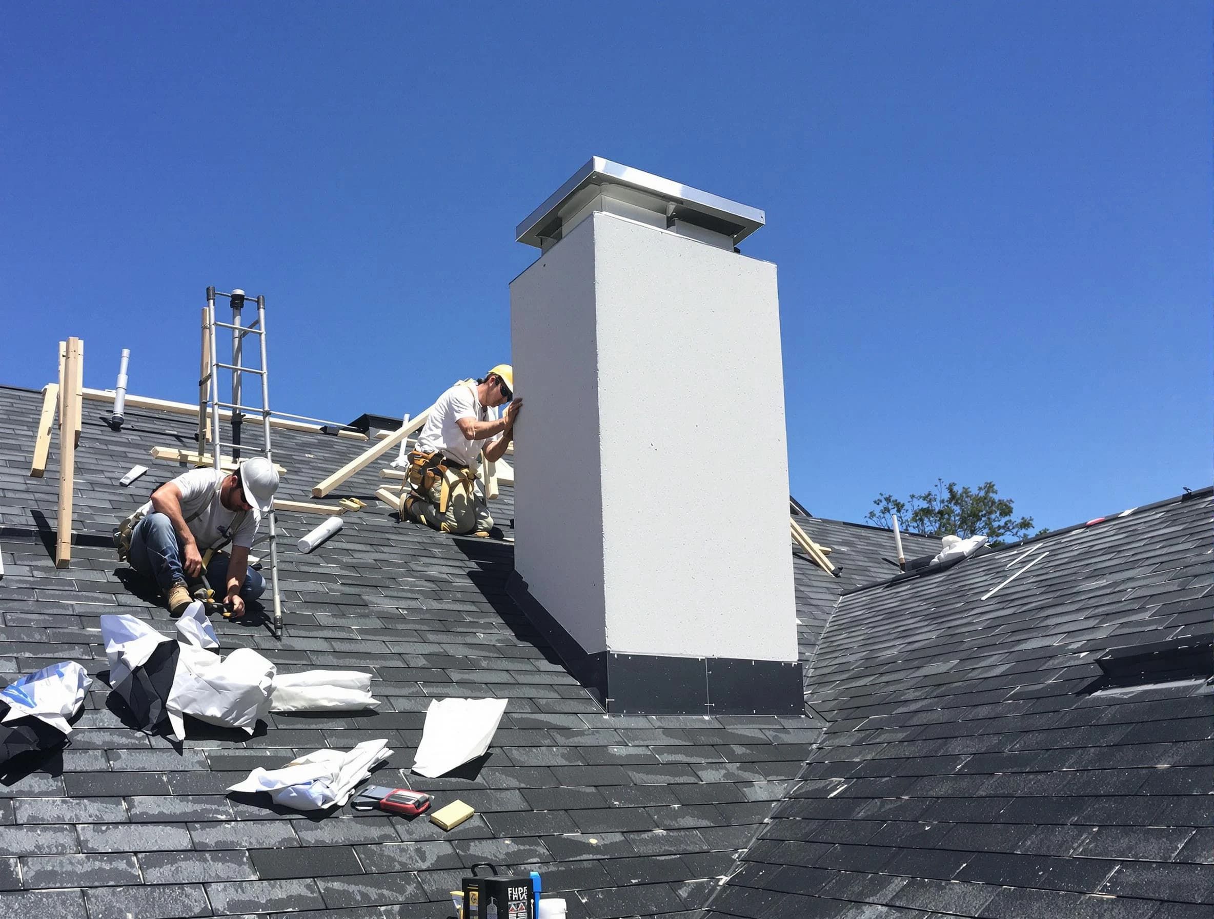 Litchfield Park Chimney Sweep crew installing a new chimney in Litchfield Park, AZ