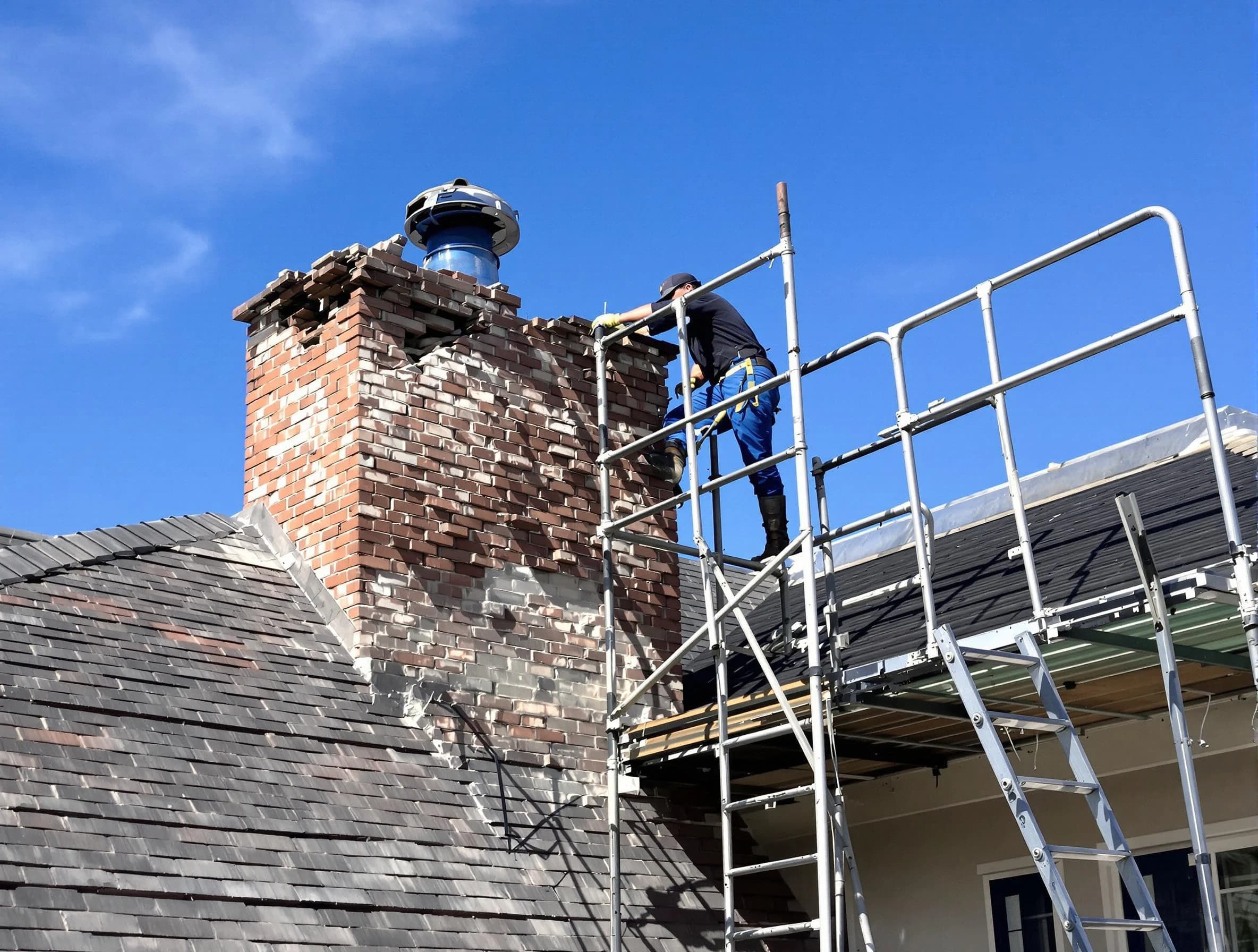 Rebuilding a chimney structure by Litchfield Park Chimney Sweep in Litchfield Park, AZ
