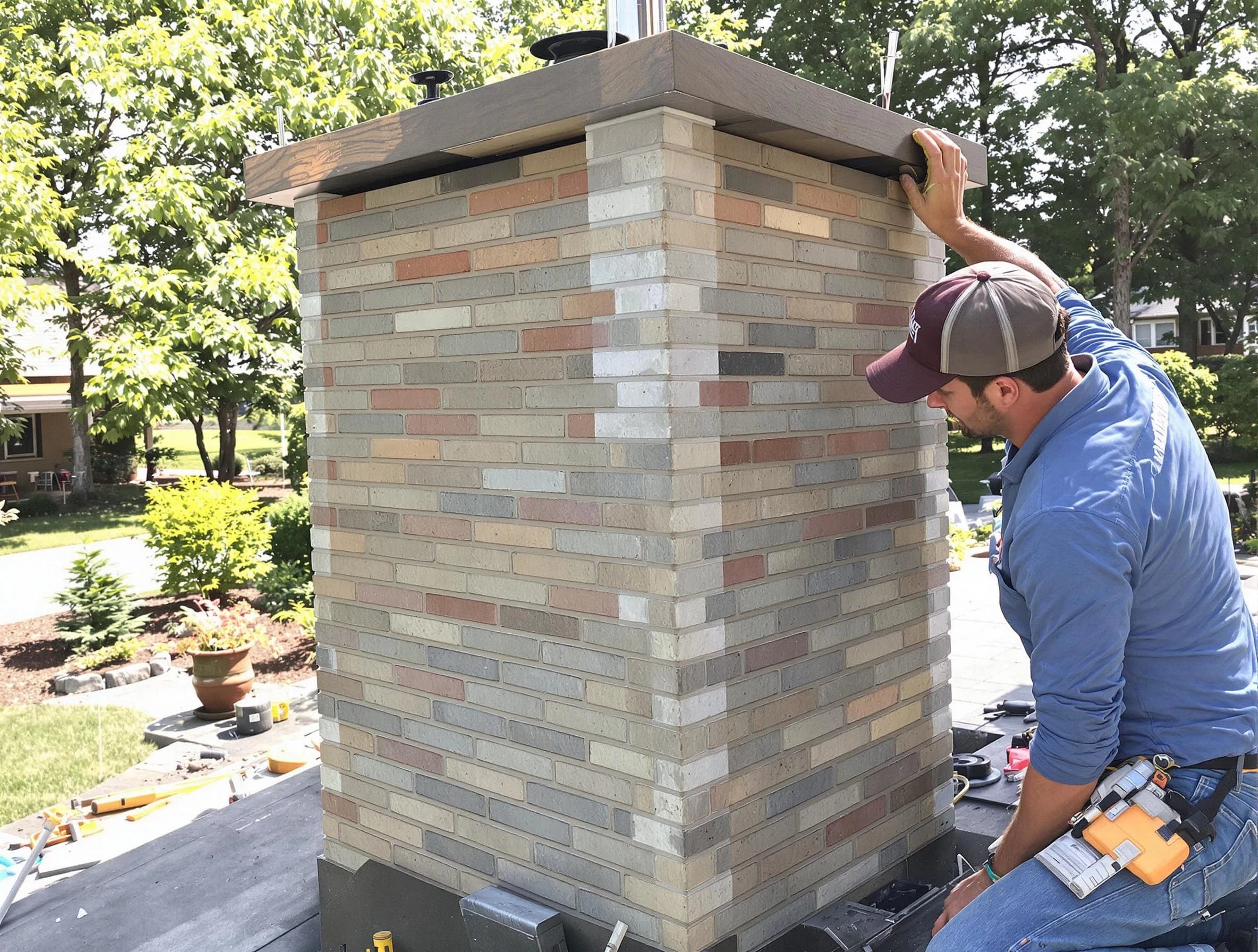 Litchfield Park Chimney Sweep completing a modern chimney remodel in Litchfield Park, AZ