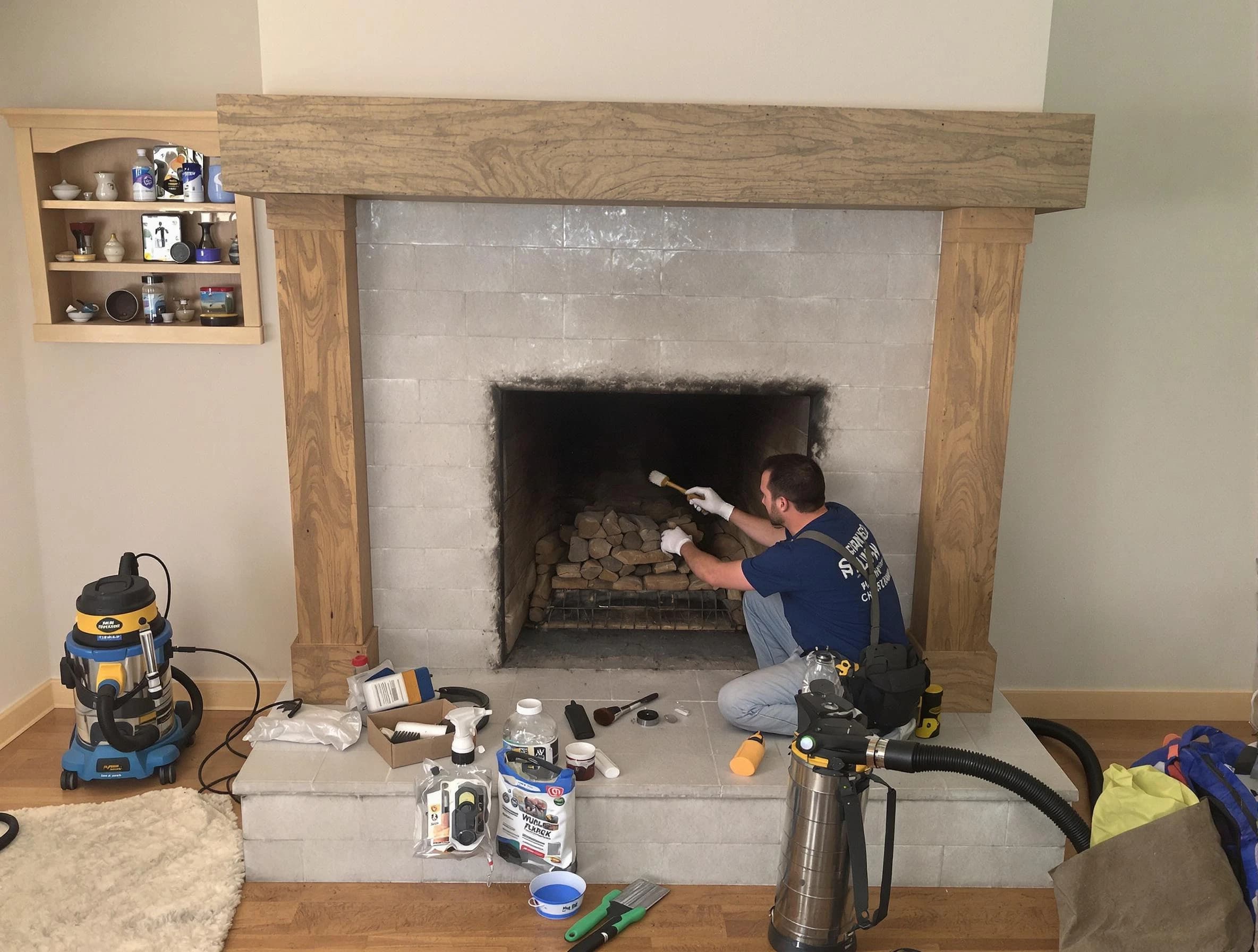 Detailed creosote removal process by Litchfield Park Chimney Sweep in Litchfield Park, AZ