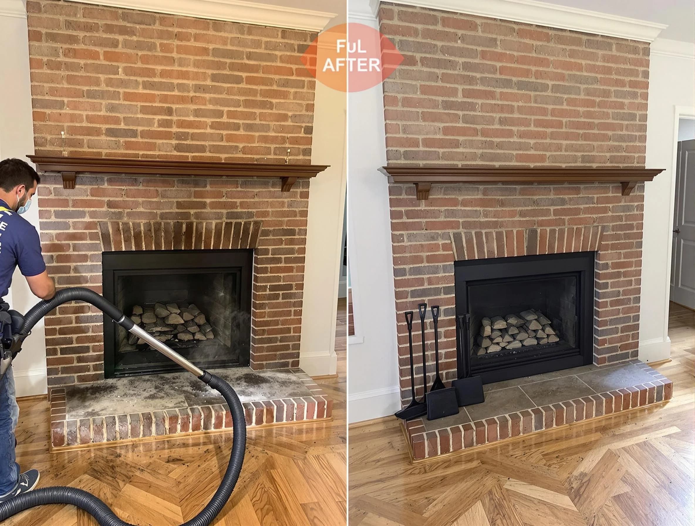Litchfield Park Chimney Sweep carefully sanitizing a fireplace in Litchfield Park, AZ