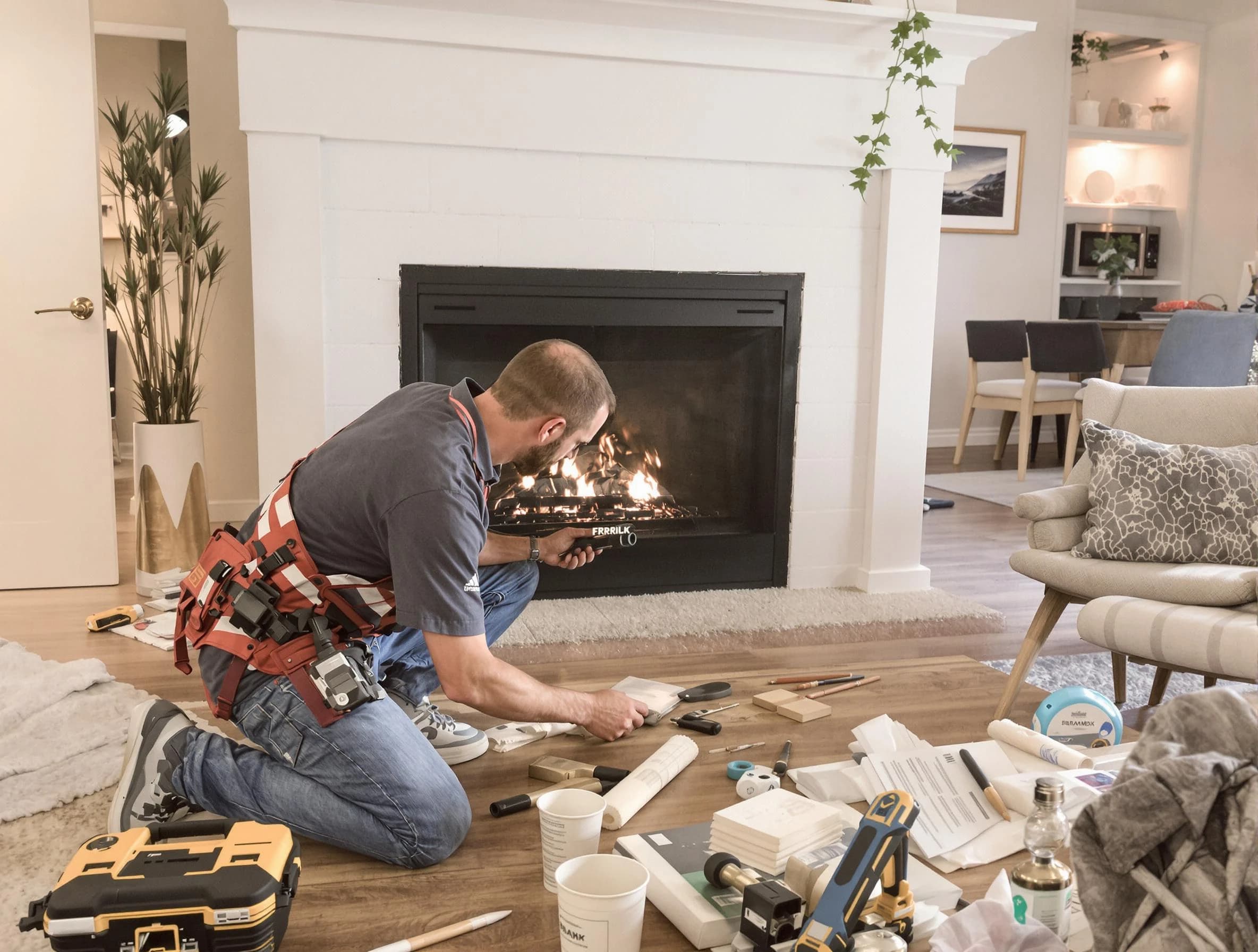 Litchfield Park Chimney Sweep performing fireplace repair in Litchfield Park, AZ