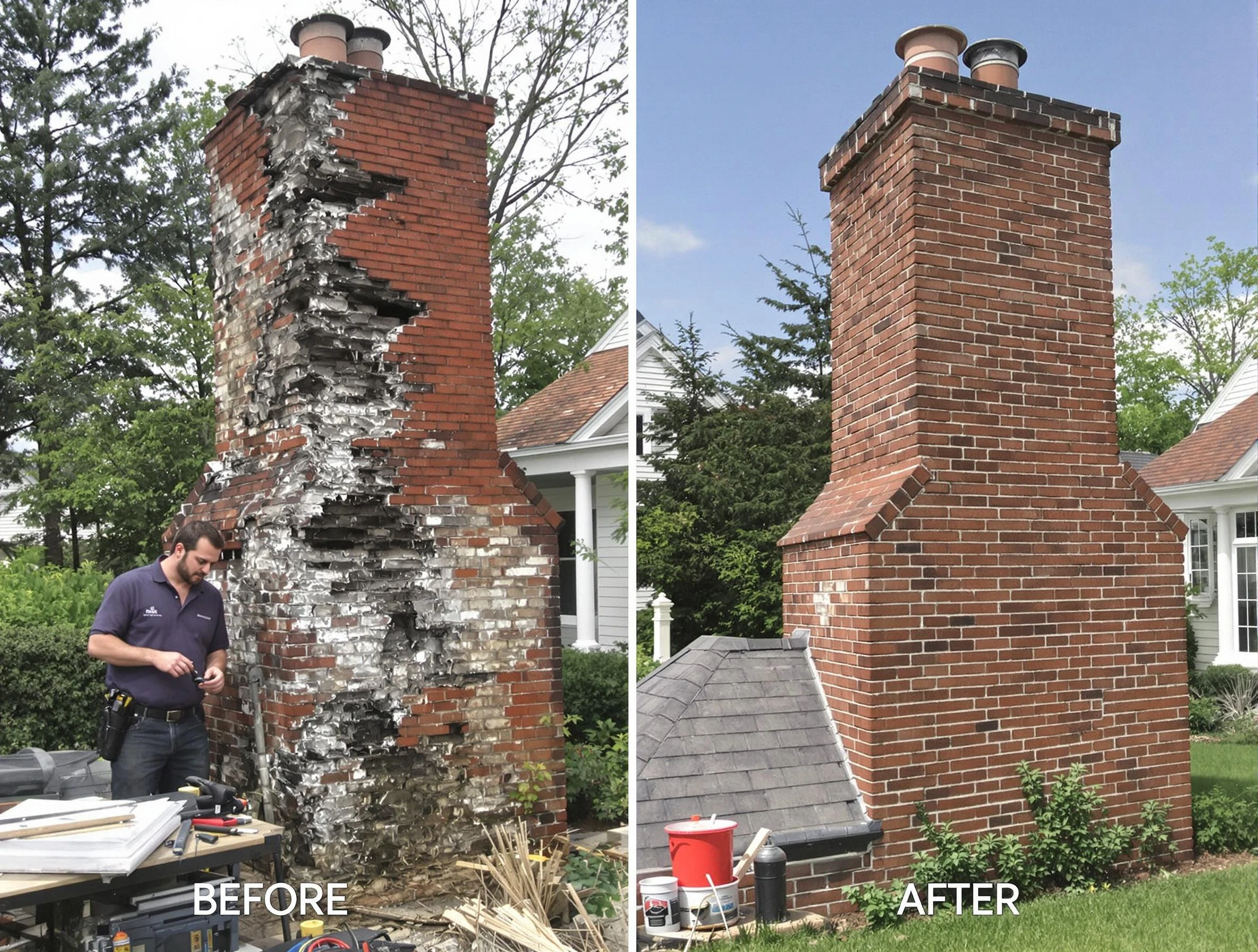 Litchfield Park Chimney Sweep performing a full chimney restoration in Litchfield Park, AZ