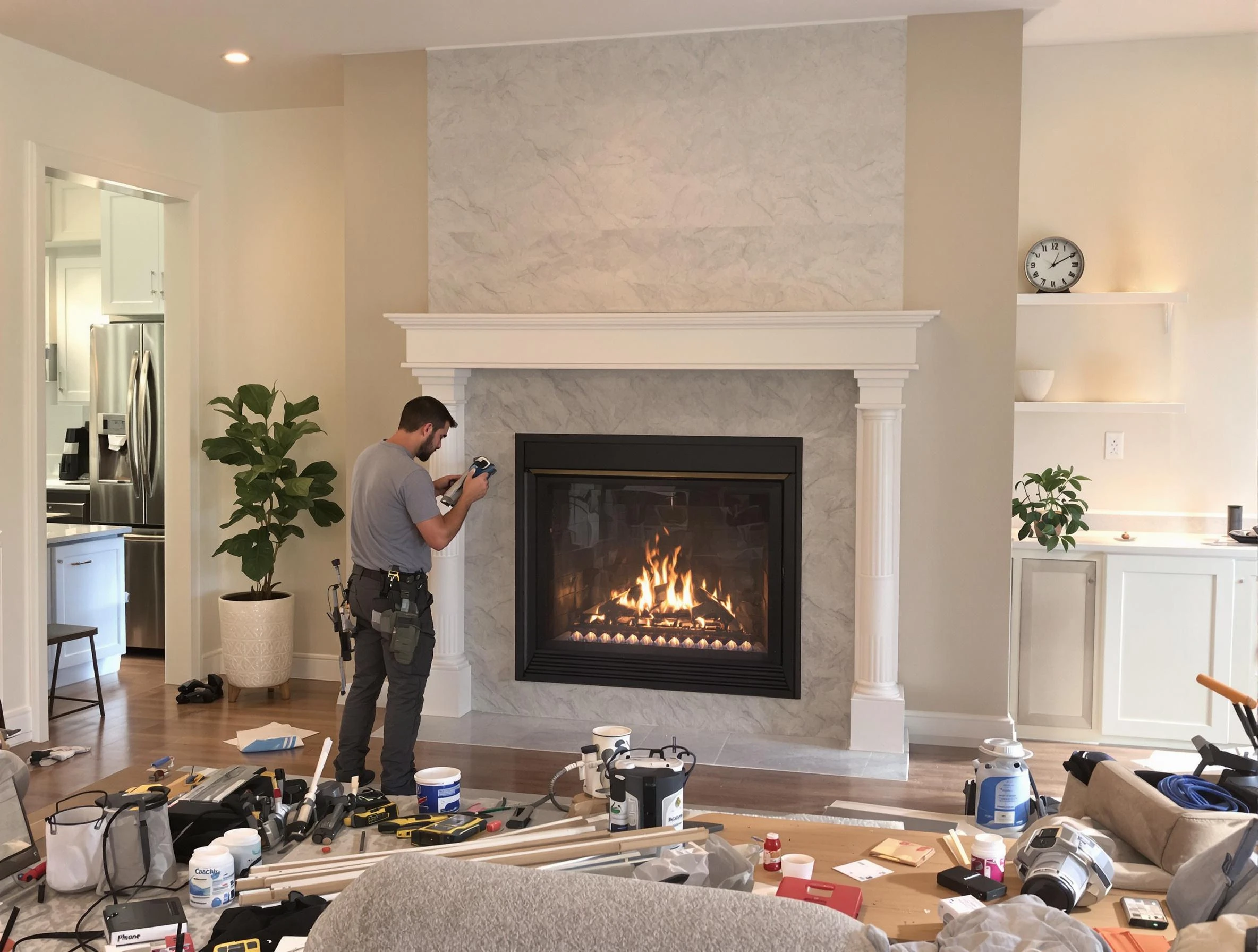 Newly installed fireplace by Litchfield Park Chimney Sweep in Litchfield Park, AZ