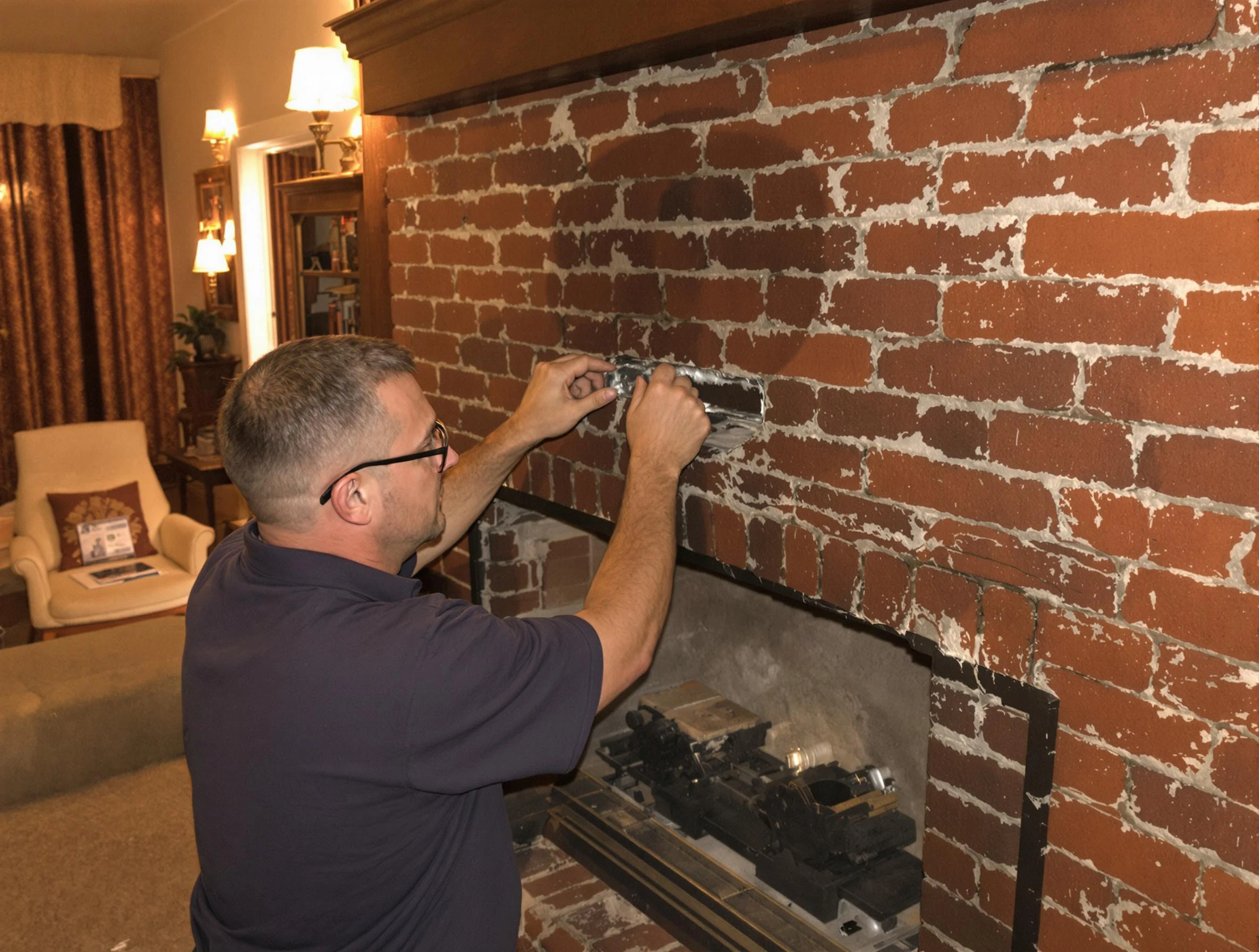 Litchfield Park Chimney Sweep expert fixing a fireplace in Litchfield Park, AZ